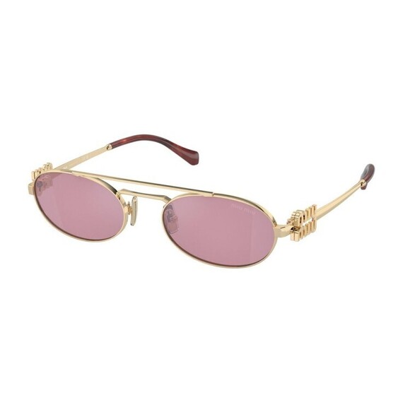 Miu Miu 0Mu 54Zs Vintage Oval Gold Metal Sunglasses - NWT